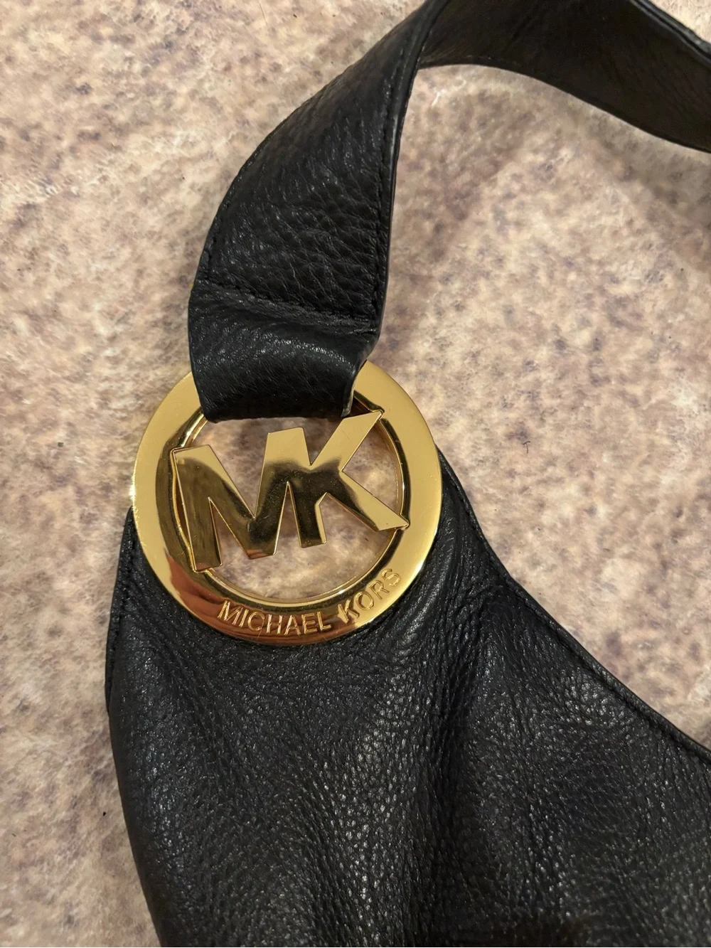 MICHAEL Michael Kors Black Leather Tote with Branded Interior